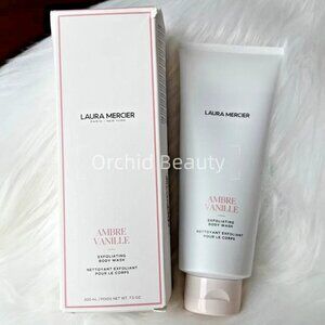 New Sealed Laura Mercier AMBRE VANILLE Exfoliating Body Wash 7.5 oz/200 ml